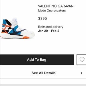 Valentino Garavani White and Blue Sneakers